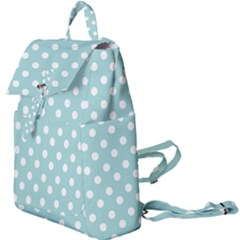 Blue And White Polka Dots Buckle Everyday Backpack by GardenOfOphir