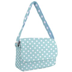 Blue And White Polka Dots Courier Bag by GardenOfOphir