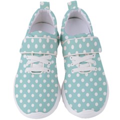 Blue And White Polka Dots Women s Velcro Strap Shoes by GardenOfOphir