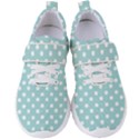 Blue And White Polka Dots Women s Velcro Strap Shoes View1