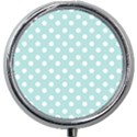 Blue And White Polka Dots Mini Round Pill Box View1