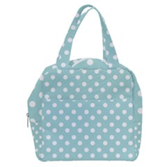 Blue And White Polka Dots Boxy Hand Bag by GardenOfOphir