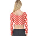 Indian Red Polka Dots Long Sleeve Crop Top View2