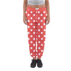 Indian Red Polka Dots Women s Jogger Sweatpants by GardenOfOphir