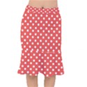 Indian Red Polka Dots Short Mermaid Skirt View1