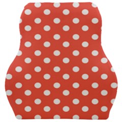 Indian Red Polka Dots Car Seat Velour Cushion  by GardenOfOphir