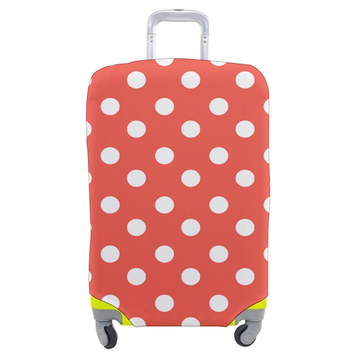 Indian Red Polka Dots Luggage Cover (Medium)