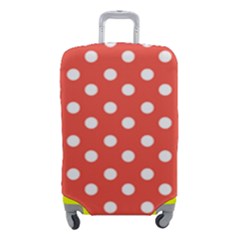 Indian Red Polka Dots Luggage Cover (small) by GardenOfOphir