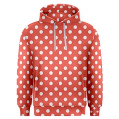 Indian Red Polka Dots Men s Overhead Hoodie by GardenOfOphir