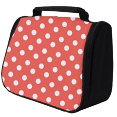 Indian Red Polka Dots Full Print Travel Pouch (big) by GardenOfOphir