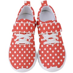 Indian Red Polka Dots Women s Velcro Strap Shoes by GardenOfOphir