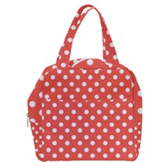 Indian Red Polka Dots Boxy Hand Bag by GardenOfOphir