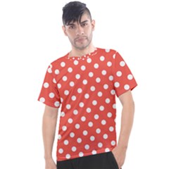 Indian Red Polka Dots Men s Sport Top by GardenOfOphir