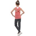 Indian Red Polka Dots Kids  Sleeveless Hoodie View2