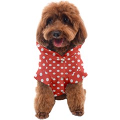 Indian Red Polka Dots Dog Coat by GardenOfOphir