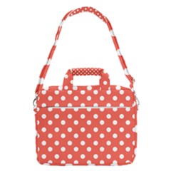 Indian Red Polka Dots Macbook Pro 16  Shoulder Laptop Bag by GardenOfOphir