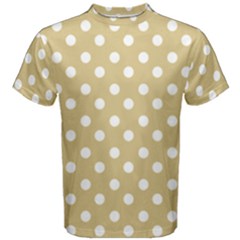 Mint Polka And White Polka Dots Men s Cotton Tee by GardenOfOphir