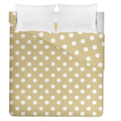 Mint Polka And White Polka Dots Duvet Cover Double Side (queen Size) by GardenOfOphir