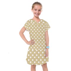 Mint Polka And White Polka Dots Kids  Drop Waist Dress by GardenOfOphir