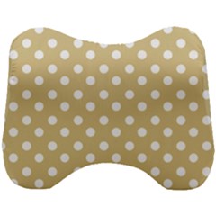 Mint Polka And White Polka Dots Head Support Cushion by GardenOfOphir