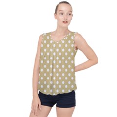 Mint Polka And White Polka Dots Bubble Hem Chiffon Tank Top by GardenOfOphir