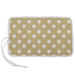 Mint Polka And White Polka Dots Pen Storage Case (m) by GardenOfOphir