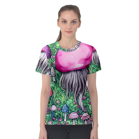 Liberty Cap Magic Mushroom Women s Sport Mesh Tee by GardenOfOphir