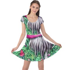 Liberty Cap Magic Mushroom Cap Sleeve Dress by GardenOfOphir