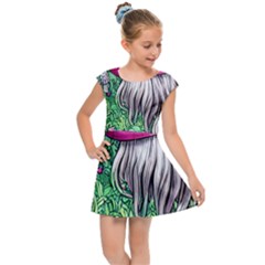 Liberty Cap Magic Mushroom Kids  Cap Sleeve Dress by GardenOfOphir