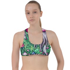 Liberty Cap Magic Mushroom Criss Cross Racerback Sports Bra by GardenOfOphir