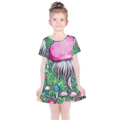 Liberty Cap Magic Mushroom Kids  Simple Cotton Dress by GardenOfOphir