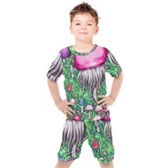 Liberty Cap Magic Mushroom Kids  Tee And Shorts Set by GardenOfOphir