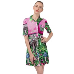 Liberty Cap Magic Mushroom Belted Shirt Dress by GardenOfOphir