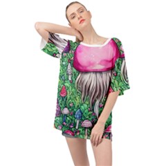 Liberty Cap Magic Mushroom Oversized Chiffon Top by GardenOfOphir