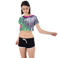 Liberty Cap Magic Mushroom Tie Back Short Sleeve Crop Tee by GardenOfOphir