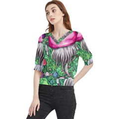 Liberty Cap Magic Mushroom Quarter Sleeve Blouse