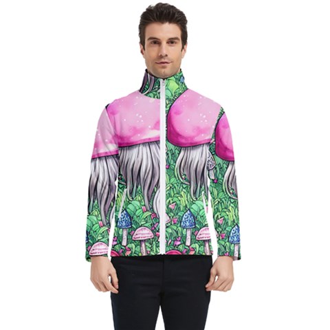 Liberty Cap Magic Mushroom Men s Bomber Jacket by GardenOfOphir