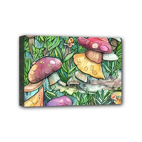 Sacred Mushroom Charm Mini Canvas 6  X 4  (stretched) by GardenOfOphir