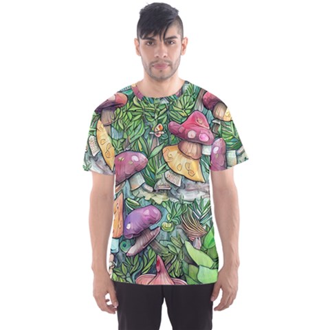 Sacred Mushroom Charm Men s Sport Mesh Tee by GardenOfOphir