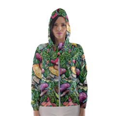 Sacred Mushroom Charm Women s Hooded Windbreaker by GardenOfOphir