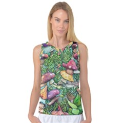 Sacred Mushroom Charm Women s Basketball Tank Top by GardenOfOphir