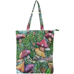 Sacred Mushroom Charm Double Zip Up Tote Bag by GardenOfOphir