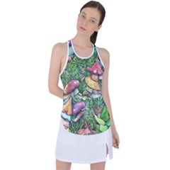 Sacred Mushroom Charm Racer Back Mesh Tank Top by GardenOfOphir