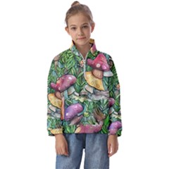 Sacred Mushroom Charm Kids  Half Zip Hoodie by GardenOfOphir