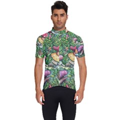 Sacred Mushroom Charm Men s Short Sleeve Cycling Jersey by GardenOfOphir