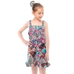 Aqua Blend Kids  Overall Dress by kaleidomarblingart