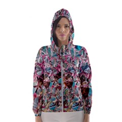 Aqua Blend Women s Hooded Windbreaker by kaleidomarblingart