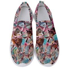 Aqua Blend Men s Slip On Sneakers by kaleidomarblingart