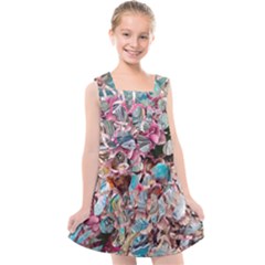 Aqua Blend Kids  Cross Back Dress by kaleidomarblingart