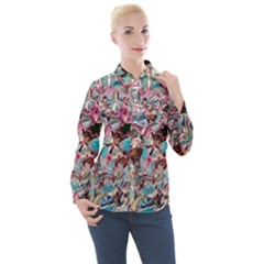 Aqua Blend Women s Long Sleeve Pocket Shirt